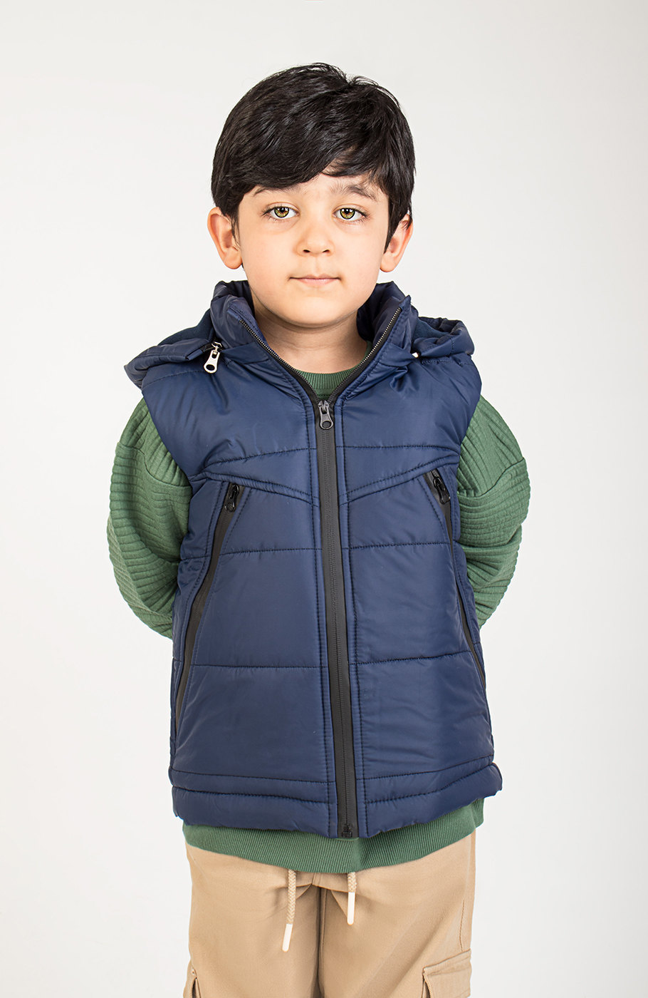 ژیله پافر راه راه برش دار