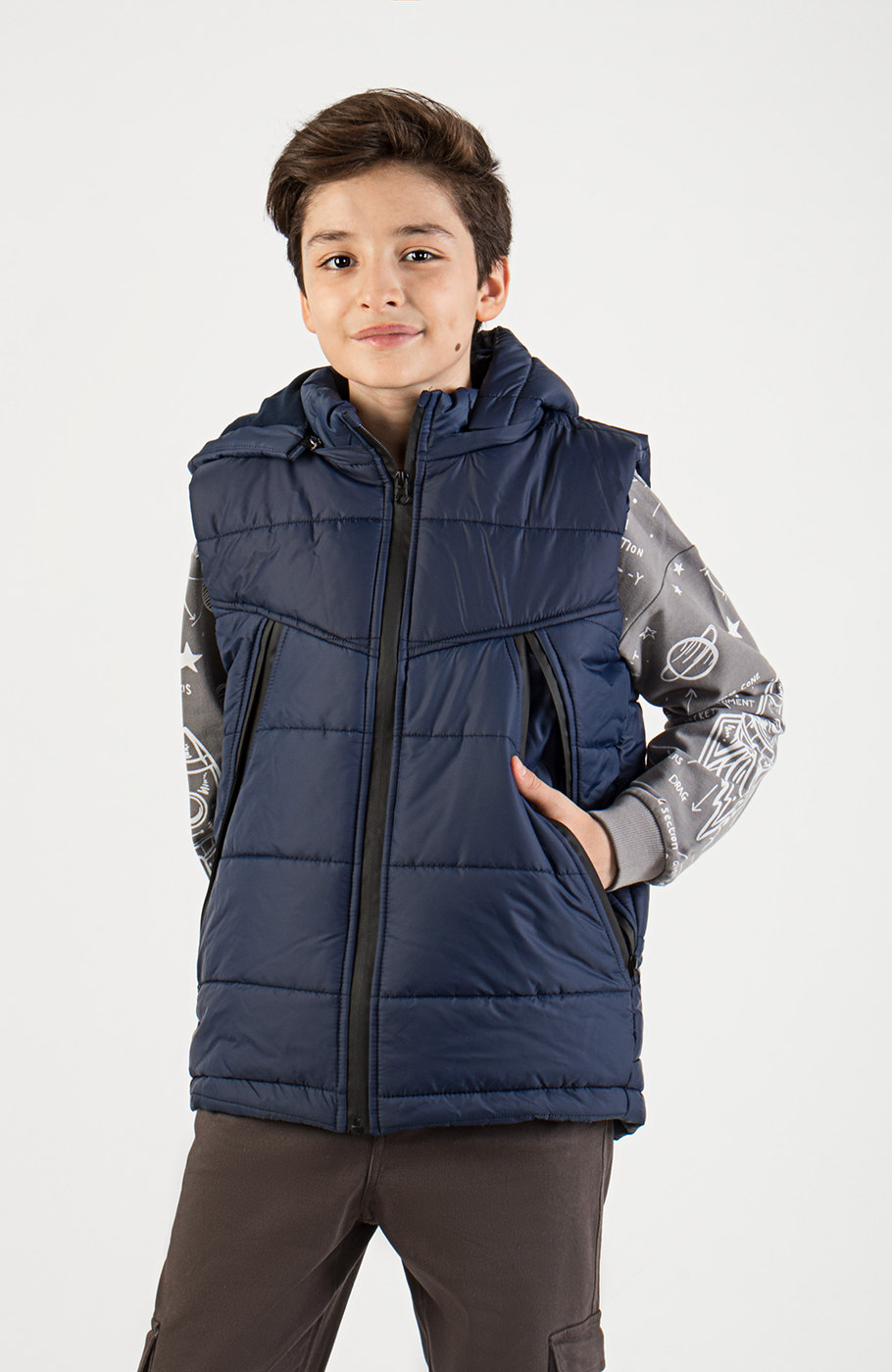 ژیله پافر شمعی راه راه برش دار