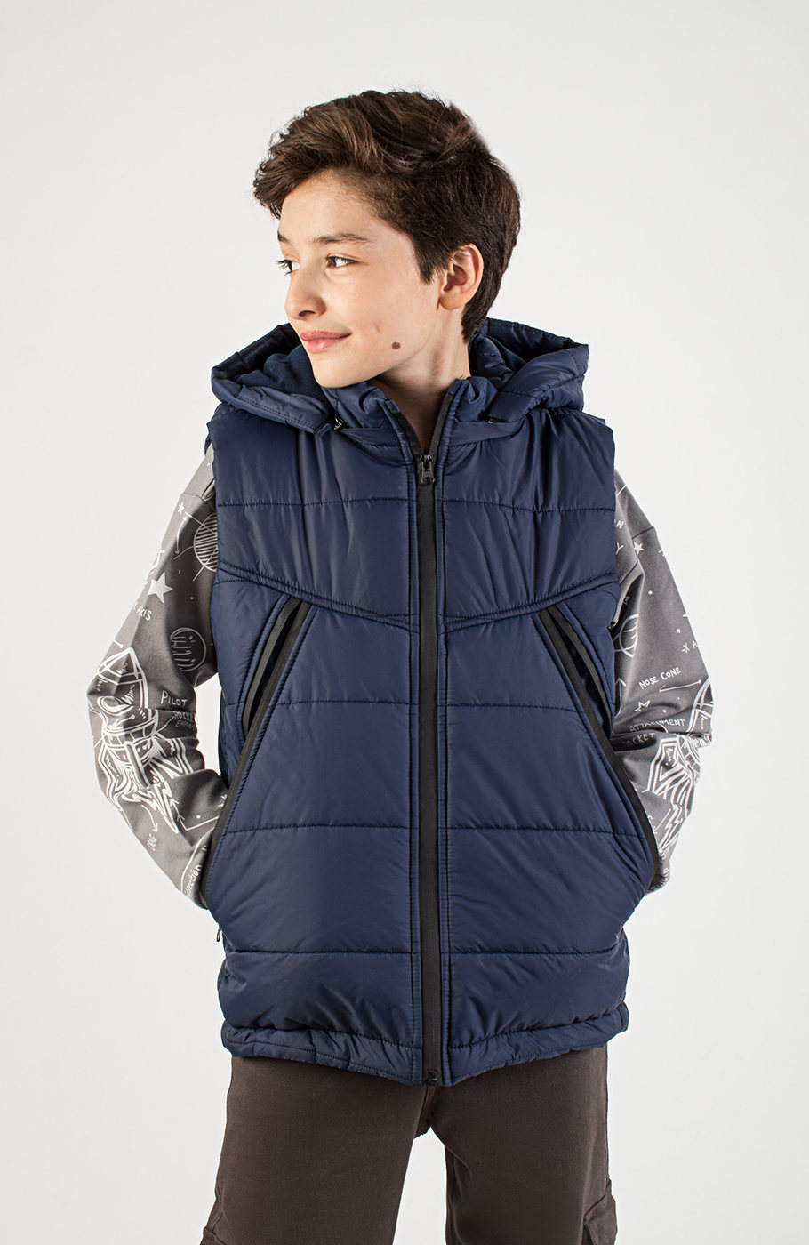 ژیله پافر شمعی راه راه برش دار