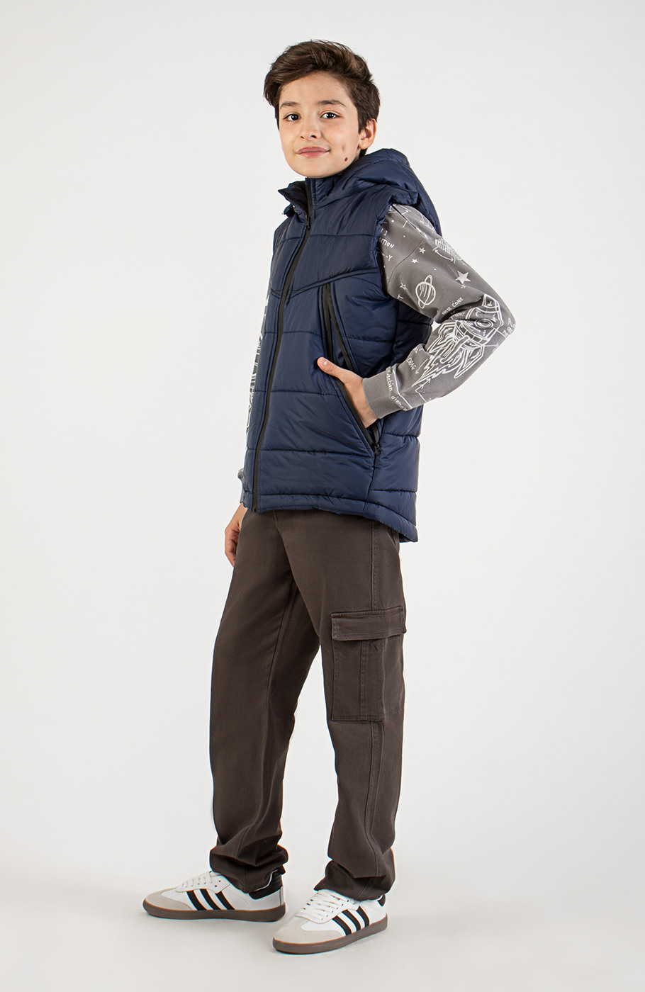 ژیله پافر شمعی راه راه برش دار