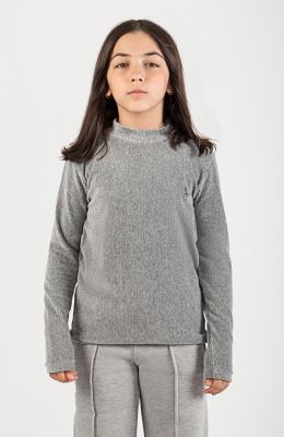 بلوز مخمل کبریتی یقه سه سانت