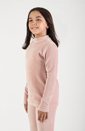 بلوز مخمل کبریتی یقه سه سانت