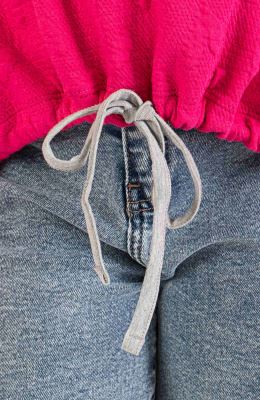 بلوز ژاکارد قلبی دمپا گت دار