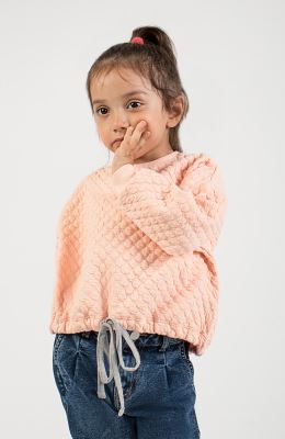 بلوز ژاکارد حبابی دمپا گت دار