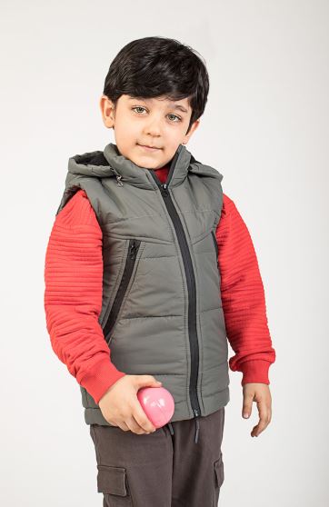 ژیله پافر راه راه برش دار