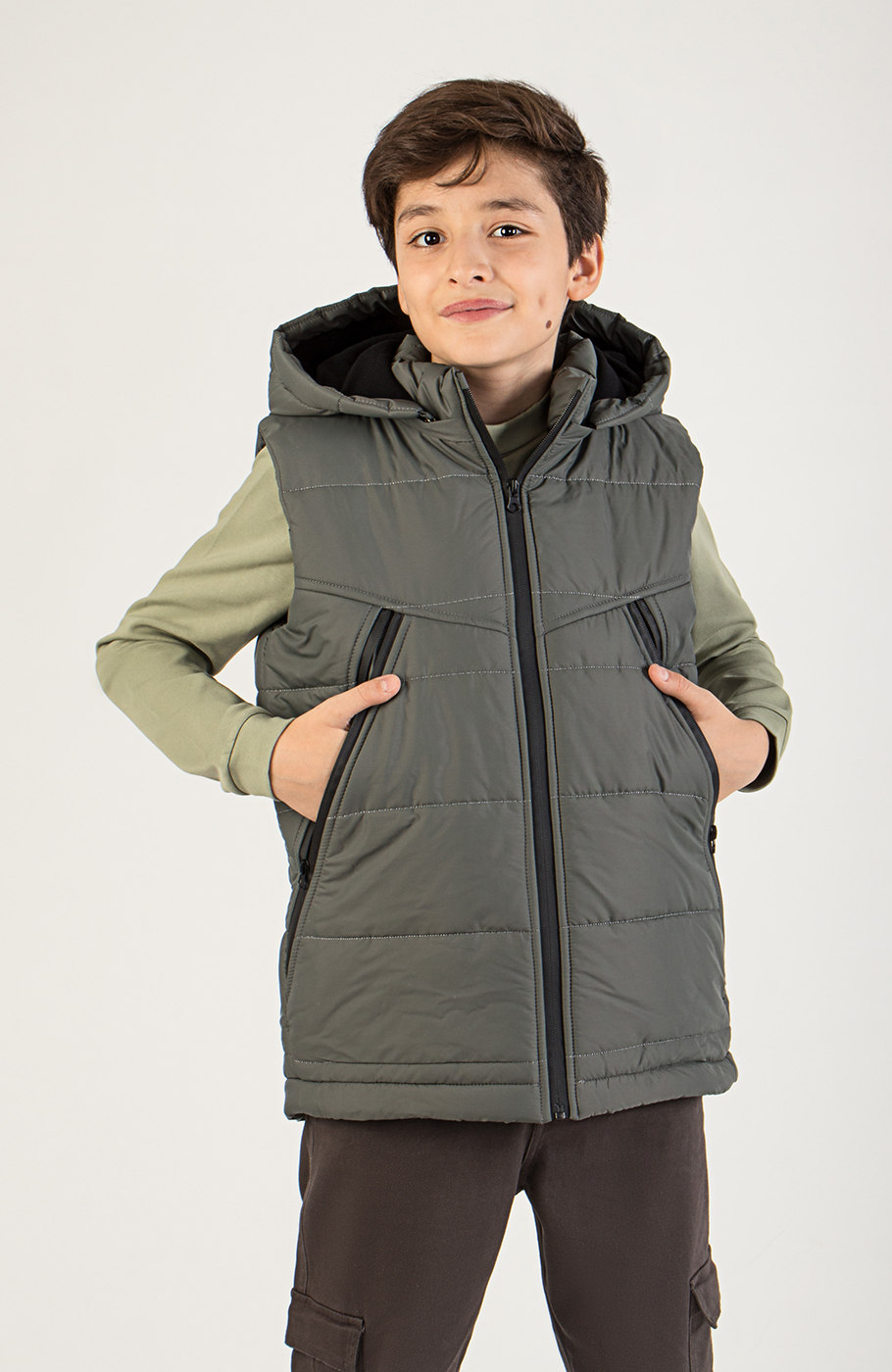 ژیله پافر شمعی راه راه برش دار