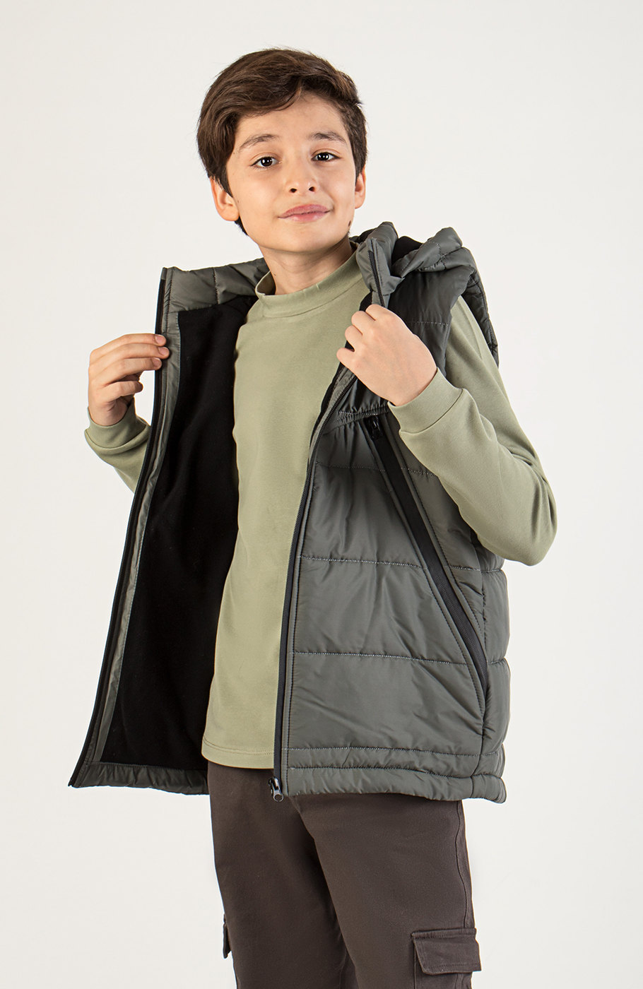 ژیله پافر شمعی راه راه برش دار