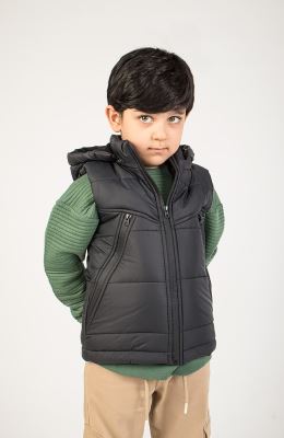 ژیله پافر راه راه برش دار