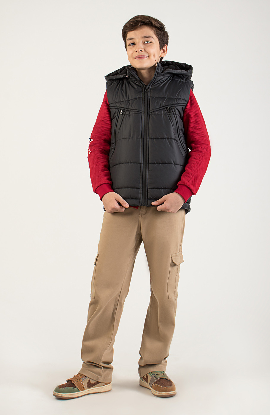 ژیله پافر شمعی راه راه برش دار