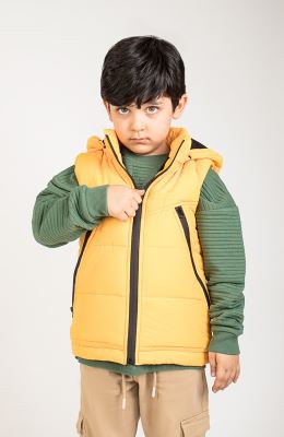 ژیله پافر راه راه برش دار