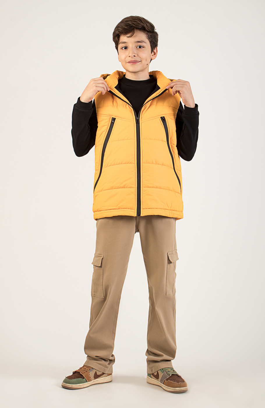 ژیله پافر شمعی راه راه برش دار