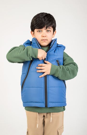 ژیله پافر راه راه برش دار