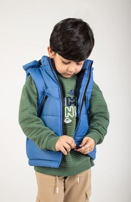 ژیله پافر راه راه برش دار