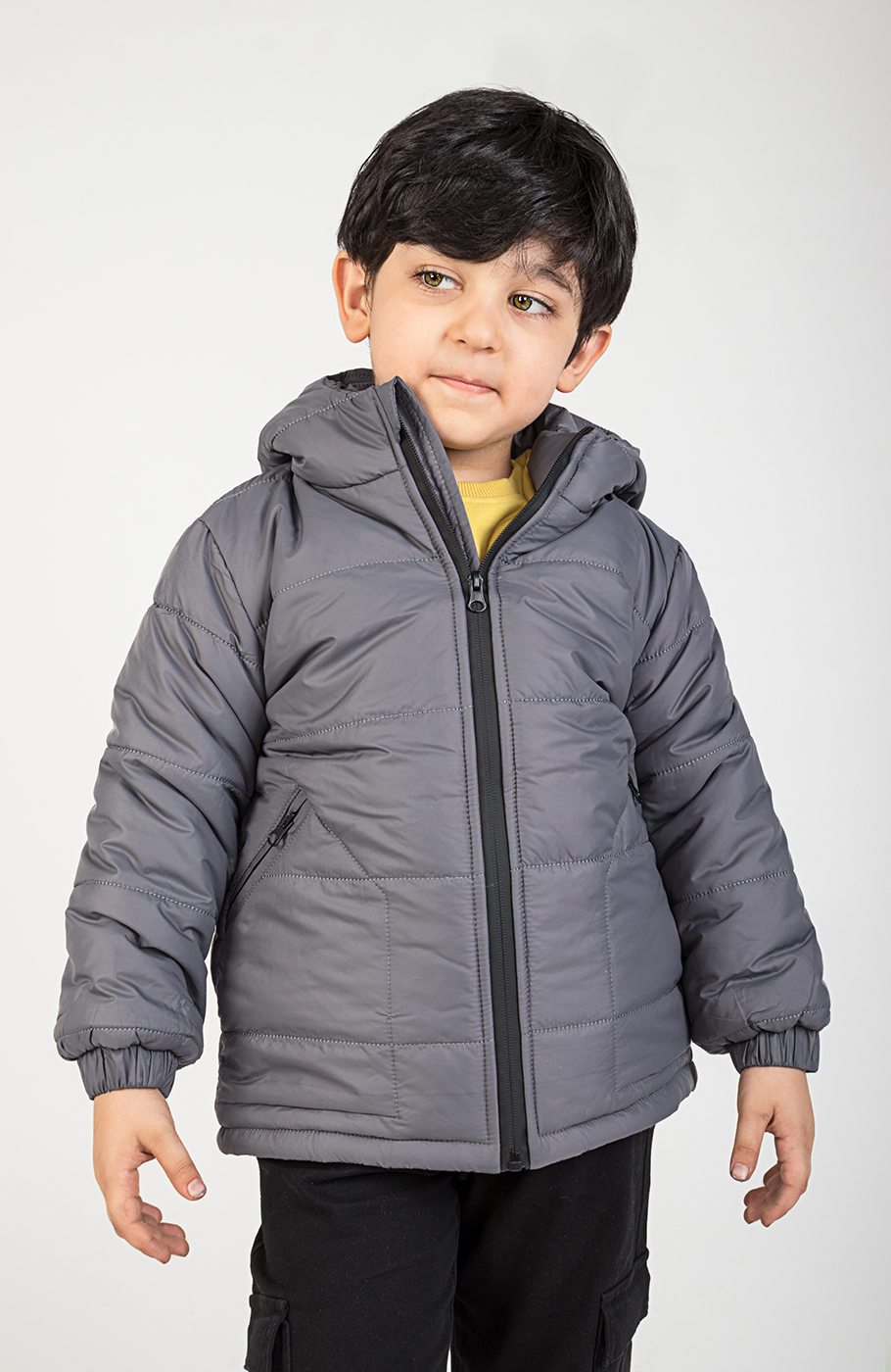 کاپشن پافر شمعی راه راه