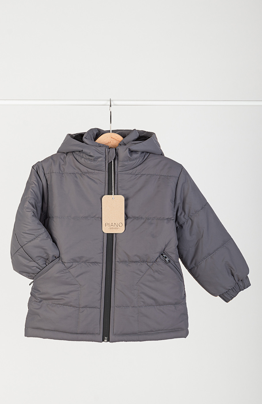 کاپشن پافر شمعی راه راه