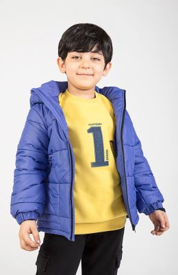 کاپشن پافر شمعی راه راه