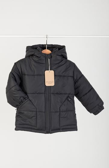 کاپشن پافر شمعی راه راه