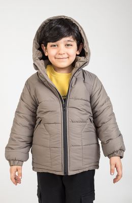 کاپشن پافر شمعی راه راه