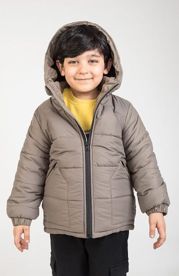 کاپشن پافر شمعی راه راه