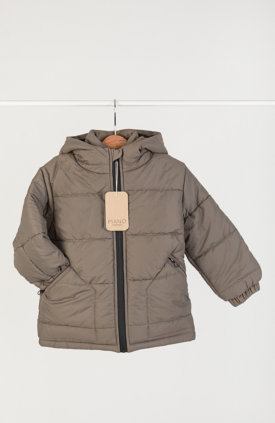 کاپشن پافر شمعی راه راه