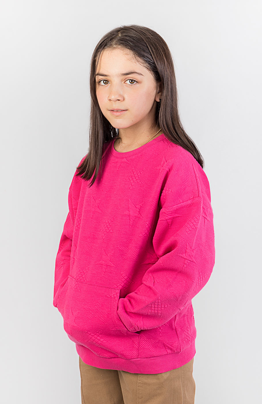 بلوز ژاکارد جیب دار ستاره ها