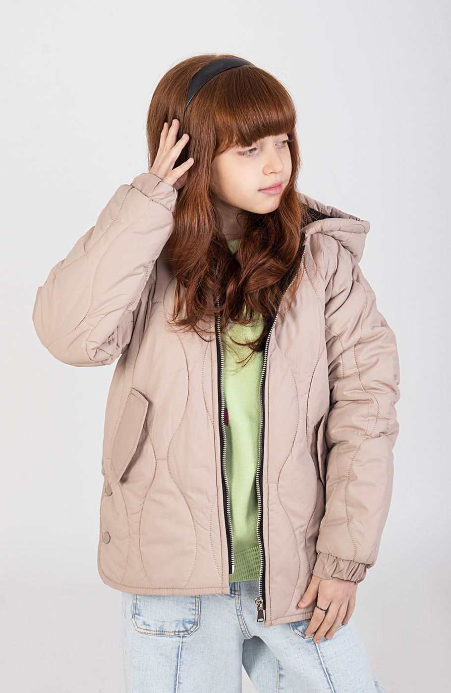 کاپشن پافر طرح گلدانی