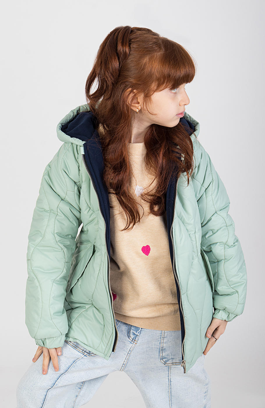 کاپشن پافر طرح گلدانی