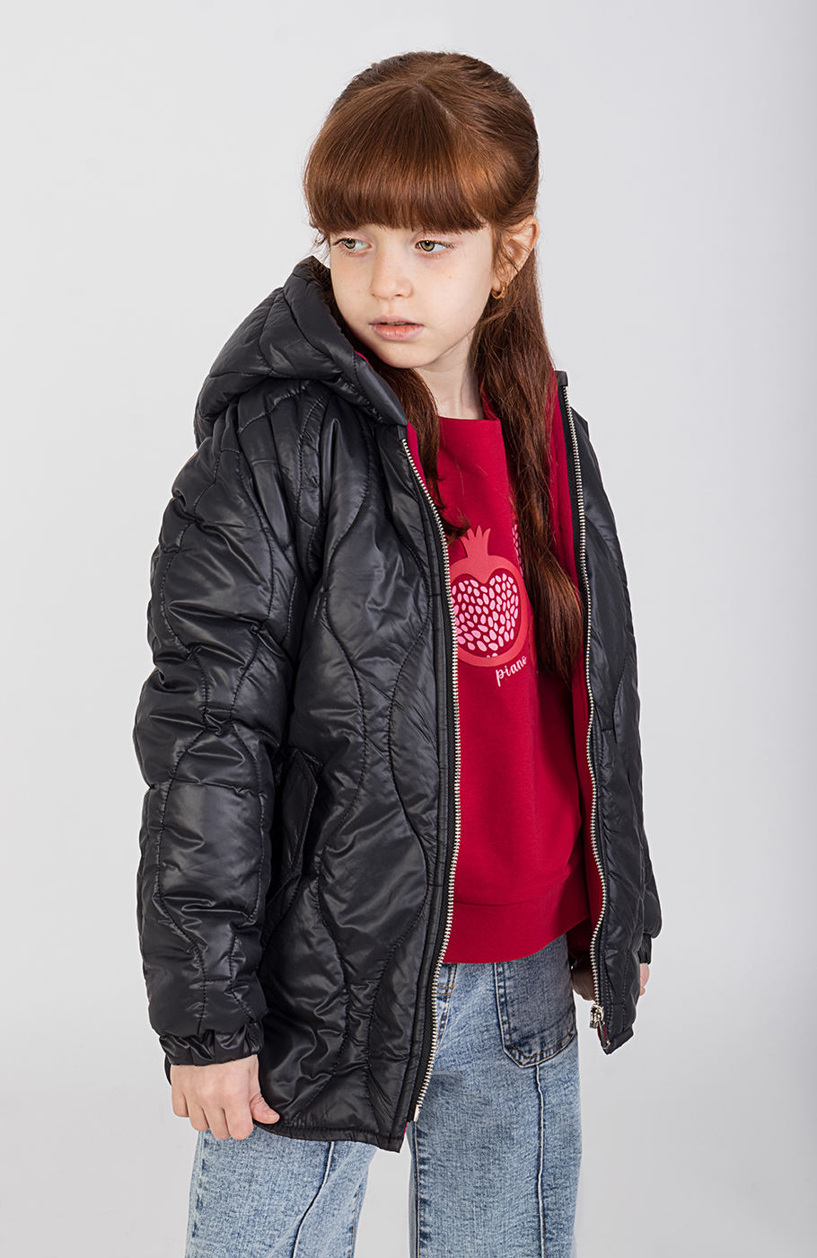 کاپشن پافر طرح گلدانی