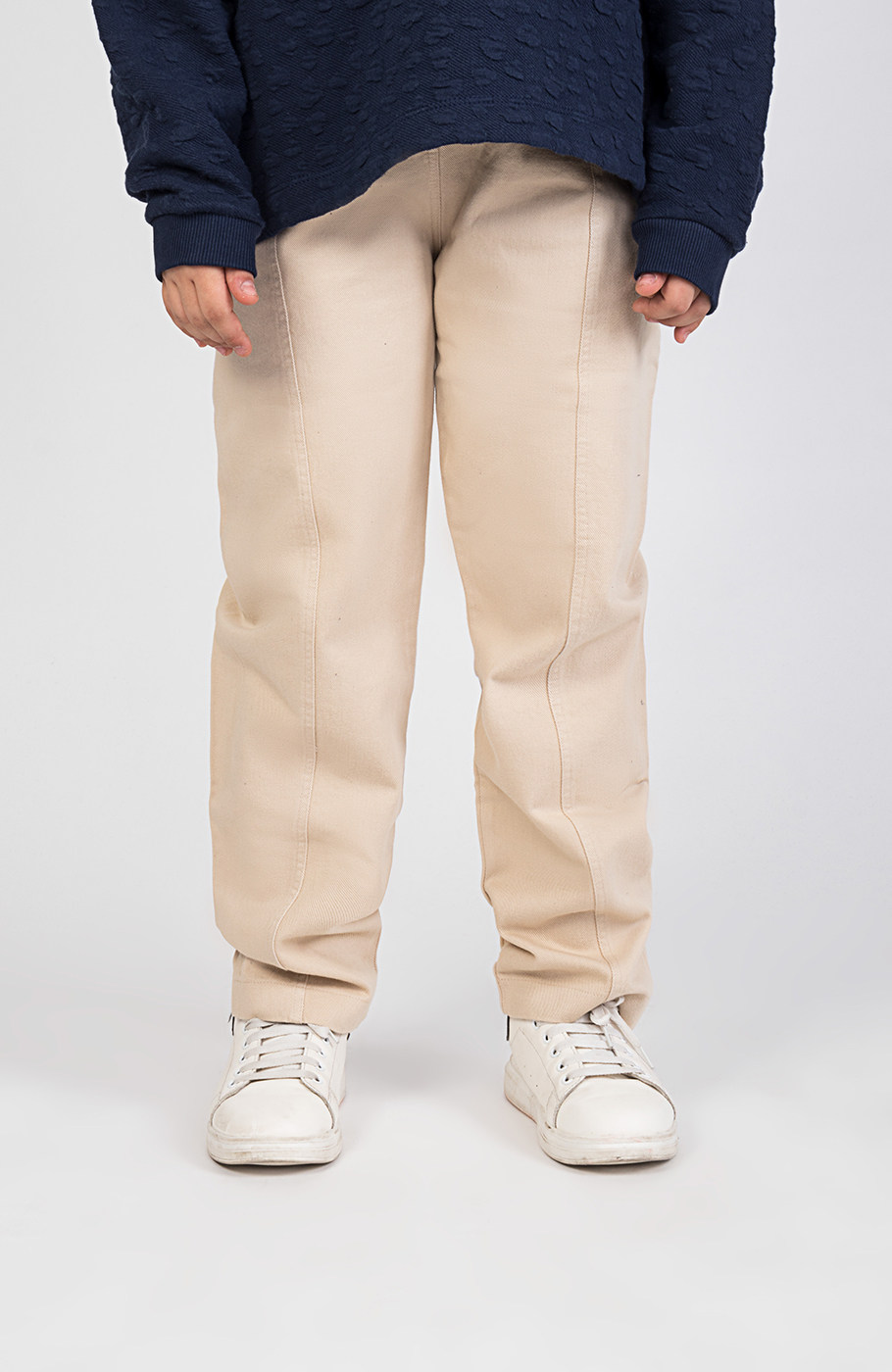 شلوار کتان کج راه برش دار