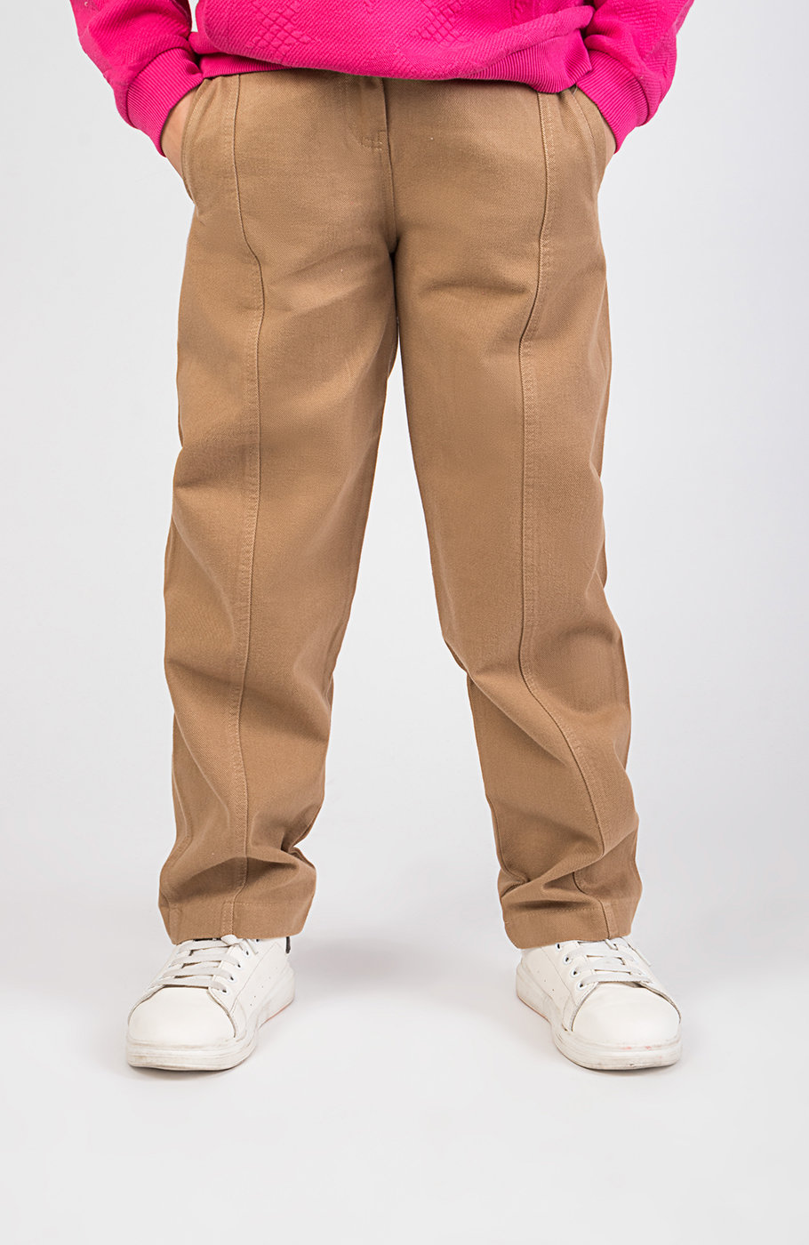 شلوار کتان کج راه برش دار