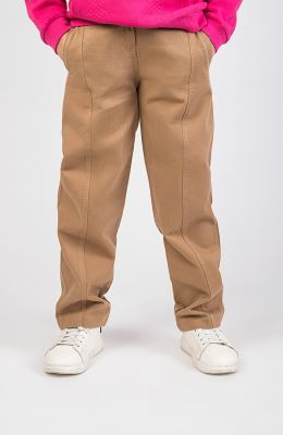 شلوار کتان کج راه برش دار