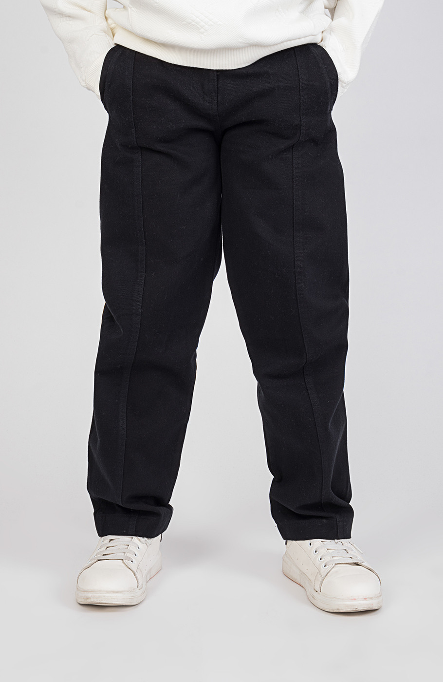 شلوار کتان کج راه برش دار