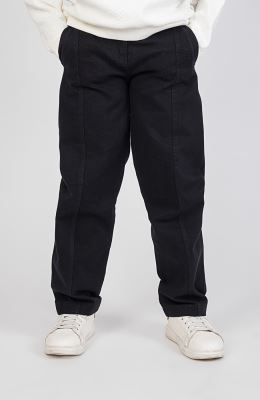 شلوار کتان کج راه برش دار