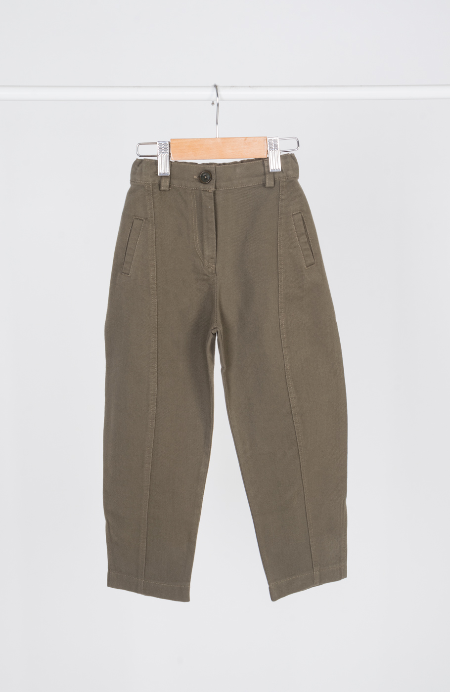 شلوار کتان کج راه برش دار