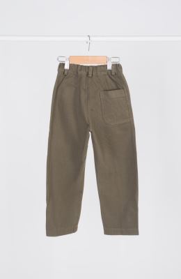 شلوار کتان کج راه برش دار