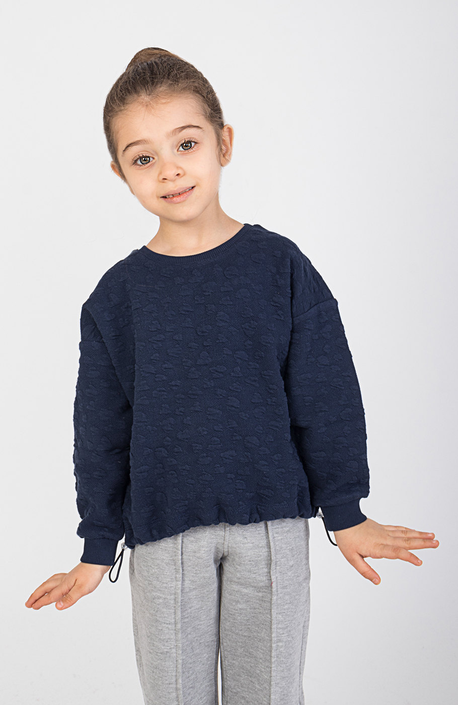 بلوز ژاکارد قلب ریز دمپا گت دار