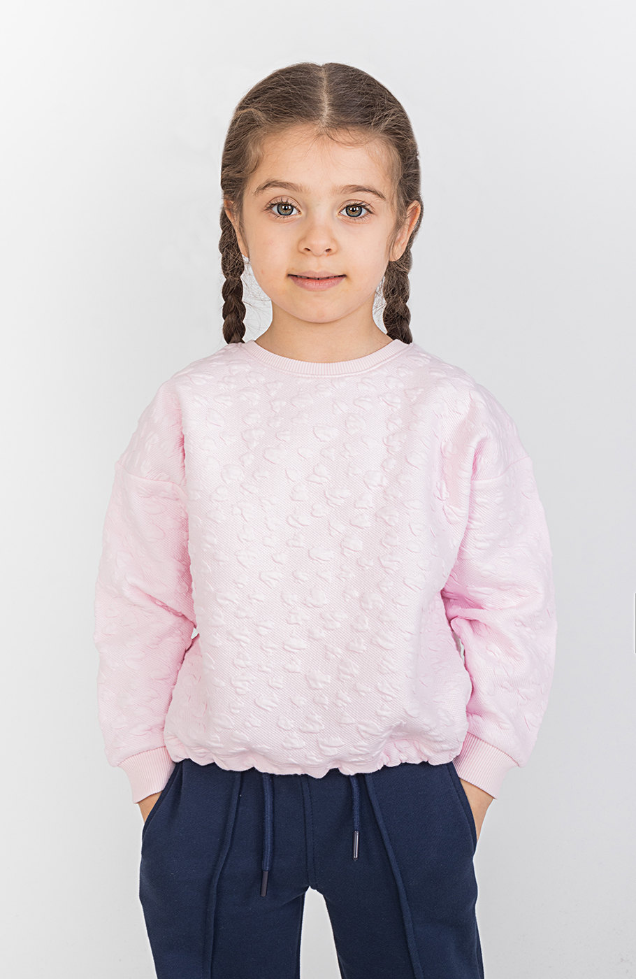 بلوز ژاکارد قلب ریز دمپا گت دار