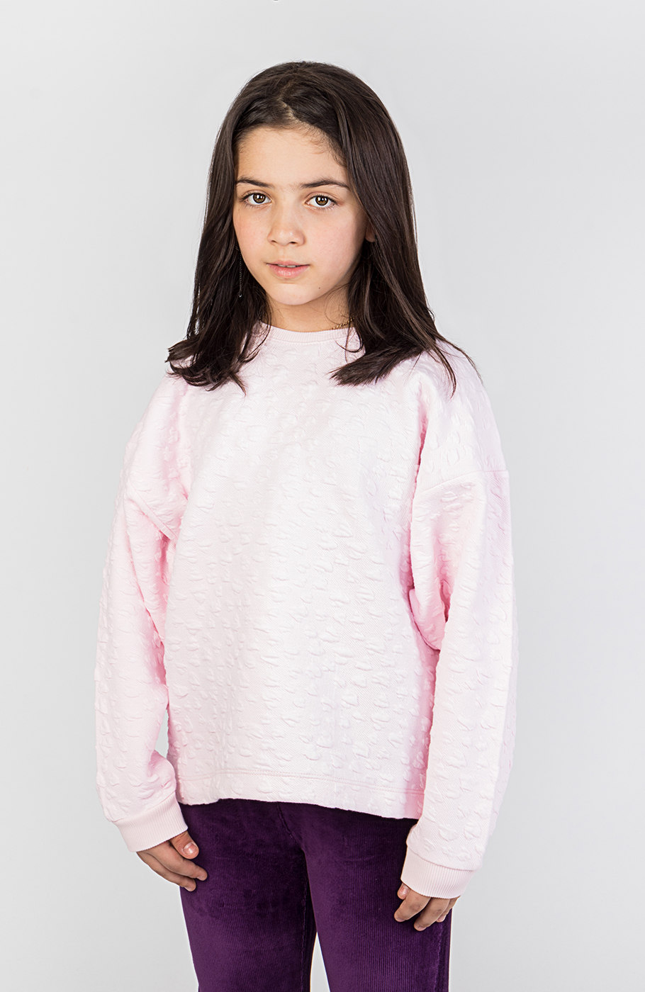 بلوز ژاکارد قلبی ریز دمپا گت دار