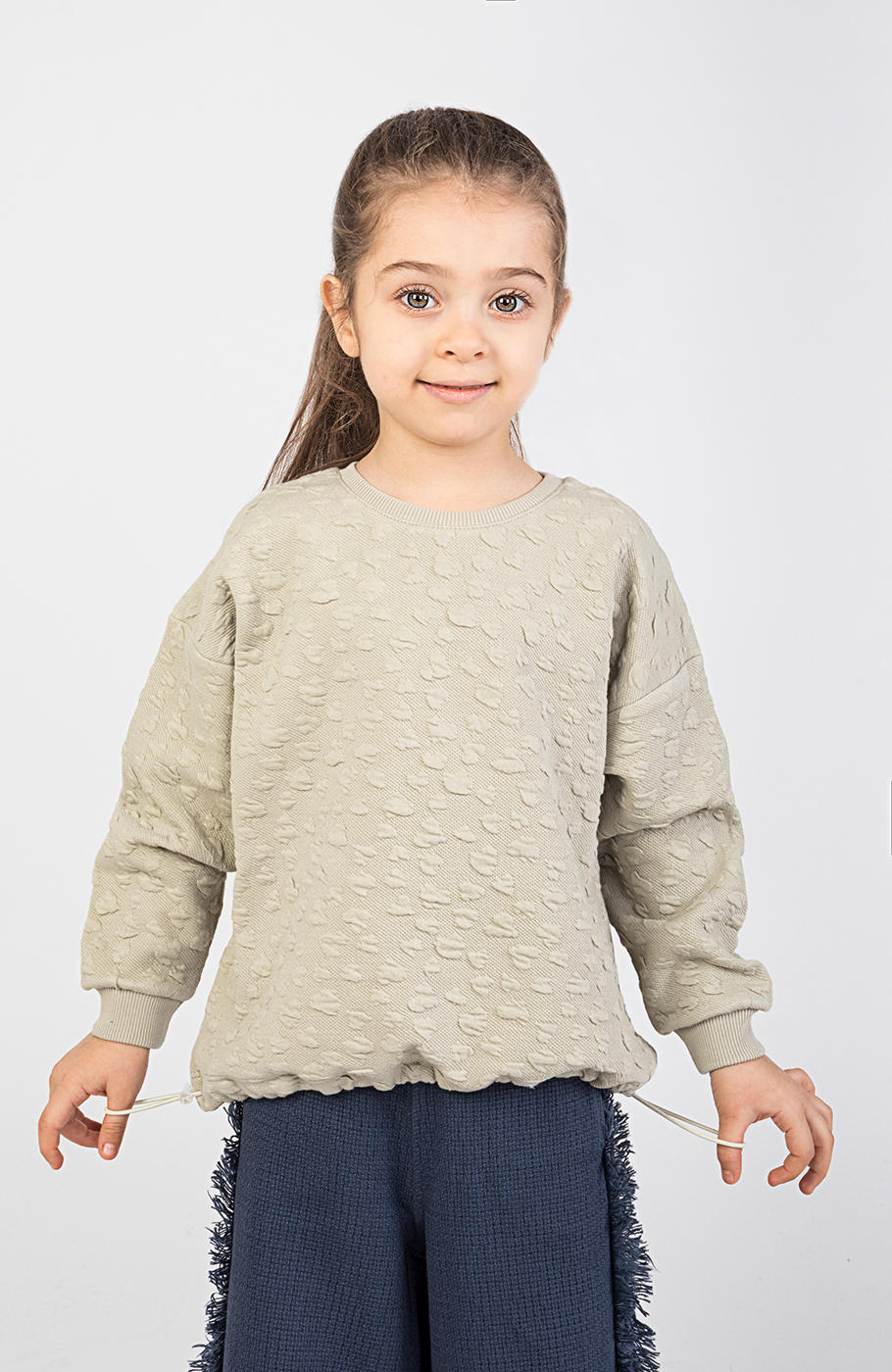 بلوز ژاکارد قلب ریز دمپا گت دار