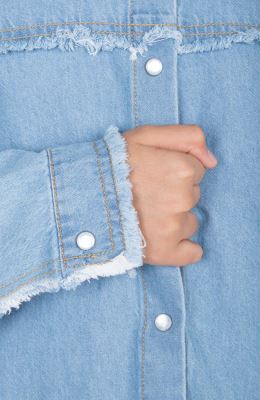 شومیز جین دمپا هلالی ریش ریش