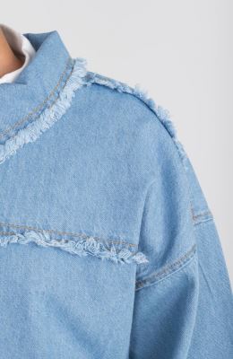 شومیز جین دمپا هلالی ریش ریش