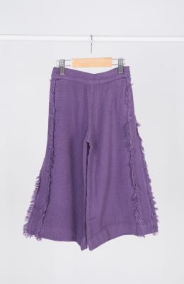 شلوار حصیری بافت واید پهلو ریش ریش