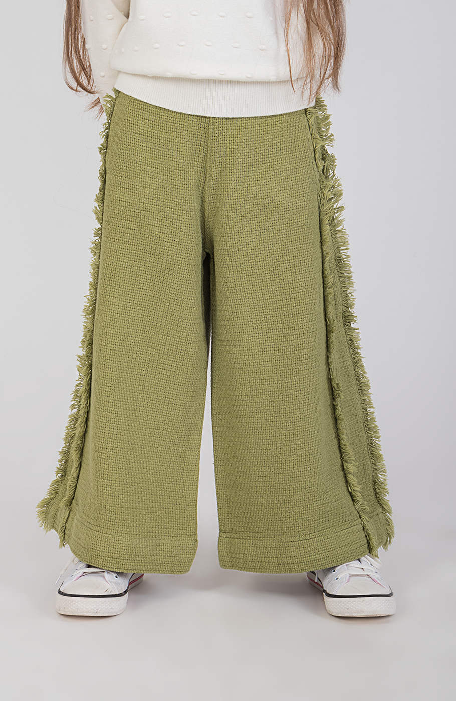 شلوار حصیری بافت واید پهلو ریش ریش