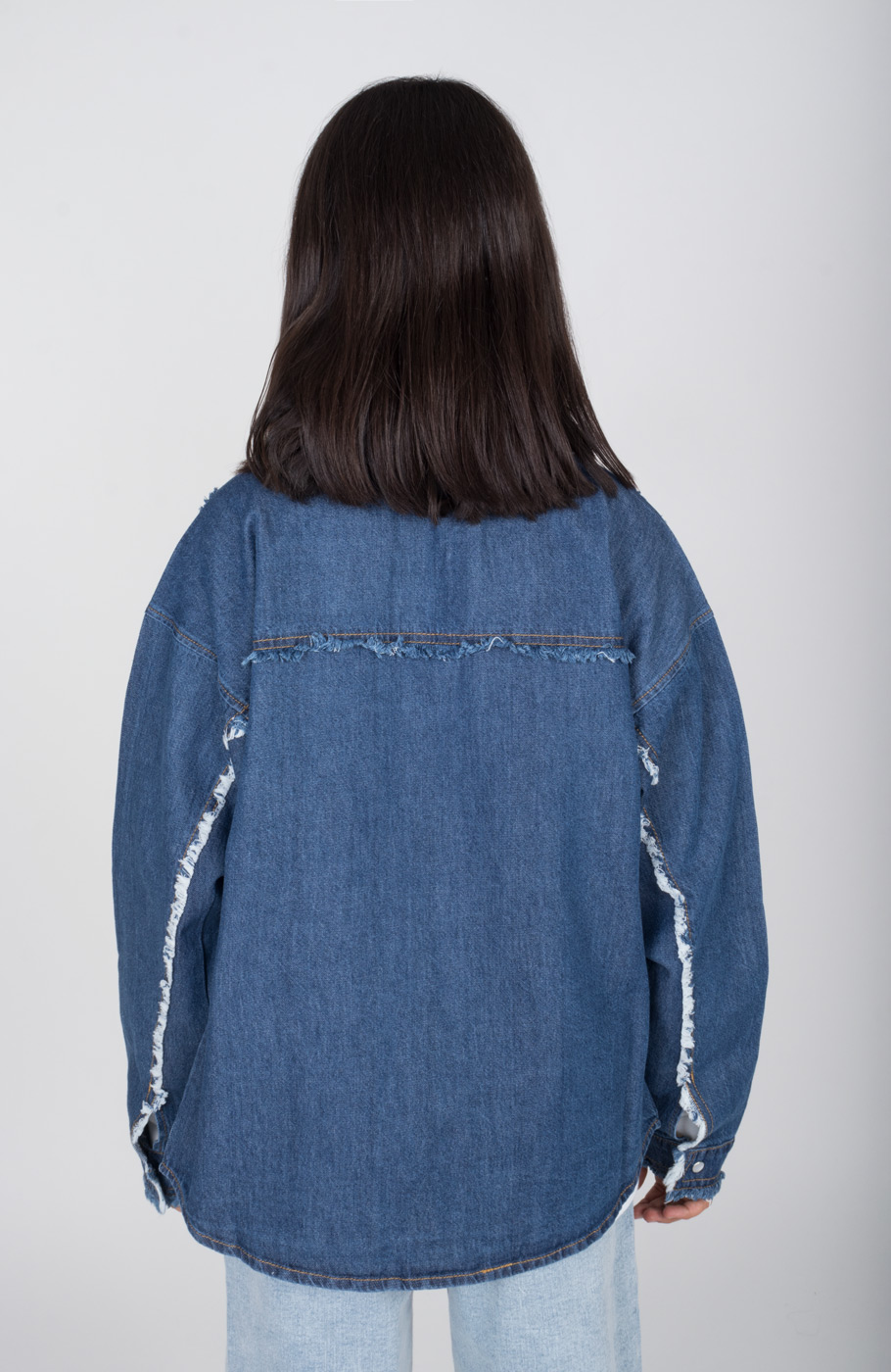 شومیز جین دمپا هلالی ریش ریش