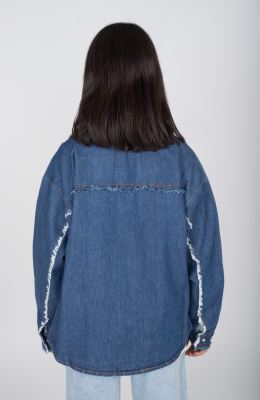 شومیز جین دمپا هلالی ریش ریش