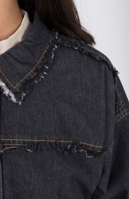 شومیز جین دمپا هلالی ریش ریش