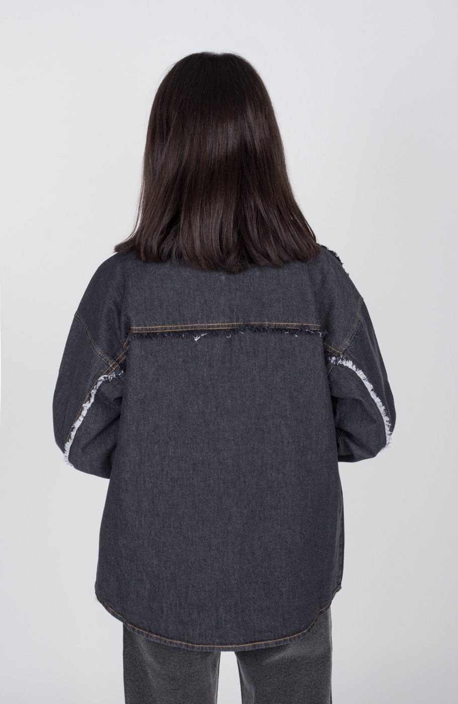 شومیز جین دمپا هلالی ریش ریش