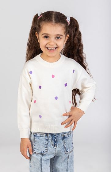 بلوز بافت با گلدوزی قلب