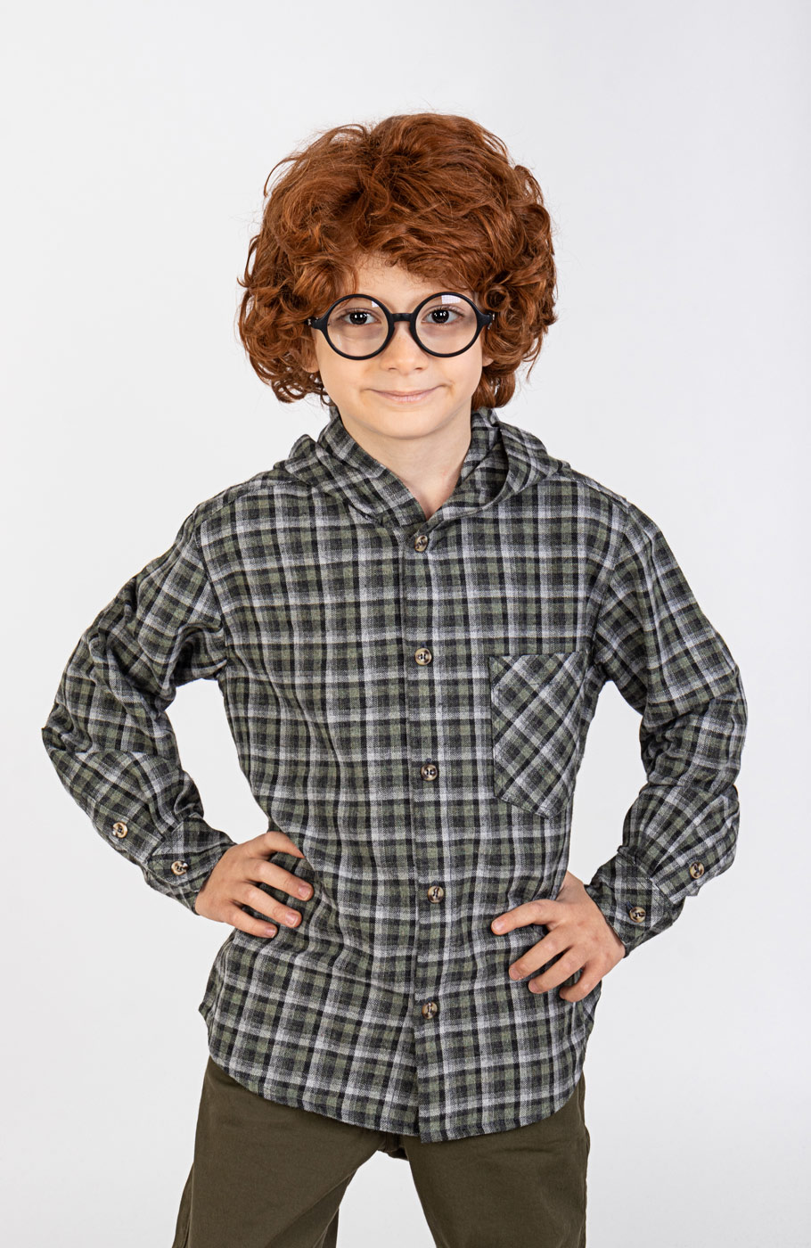 شومیز فلانل آستین بلند کلاه دار