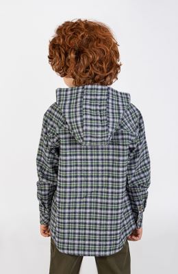 شومیز فلانل آستین بلند کلاه دار